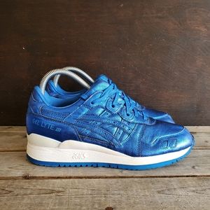 ASICS Gel Lyte III Metallic Blue Sneakers H6E5L Women's 7.5